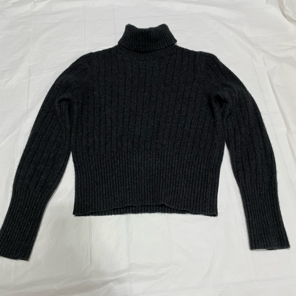 MaxMara Charcoal Ribbed Turtleneck Sweater